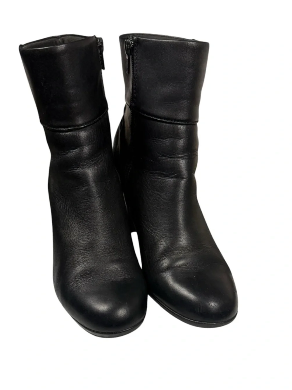 Clarks Collection Kalea Lynn Black Leather 3” Heel bangle Boots 7.5